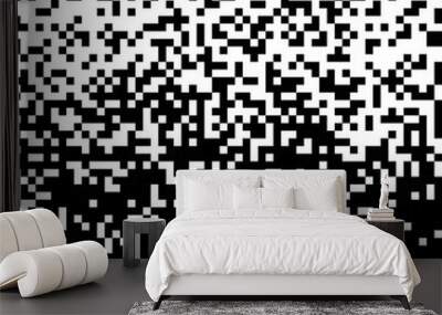 Pixelated halftone gradient noise. Fading pixel texture. Dissolving black and white wallpaper. Square vector background. Monochrome backdrop. Wall mural