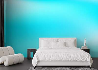 Vibrant turquoise gradient background. Bright fluid teal color backdrop. Abstract smooth tosca color wallpaper. Blur vivid azure marine concept texture for banner, poster, brochure. Vector Wall mural