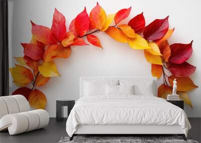 A stunning arch of red and yellow fall leaves Wall mural