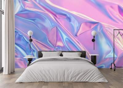 Holographic abstract background with soft pastel colors and smooth gradients Wall mural