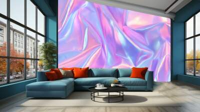 Holographic abstract background with soft pastel colors and smooth gradients Wall mural