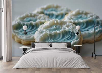 Ocean Wave Sugar Cookies - Illustration of Delectable Treats Wall mural