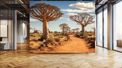 The Quiver Trees. Dry trees in forest field in national park in summer season Wall mural