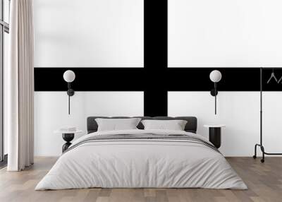  black and white cross on white background hole chirst .   Wall mural