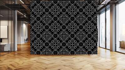 black and white seamless pattern wallpaper wall stone bulding texture stone brown detall betall surface game puzzle  flower paper da mask vintag style da mask.  Wall mural