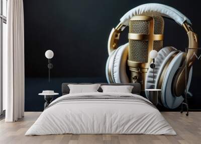 The microphone with headphones Wall mural