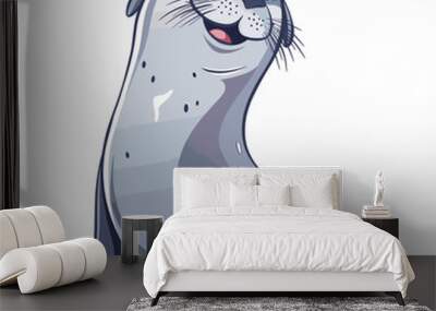 Vector illustration of a cute cartoon seal isolated on a white background. Wall mural