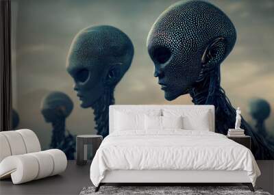 Aliens. Abstract technology background. concept of life in the universe, UFO concept. 3d rendering.	 Wall mural