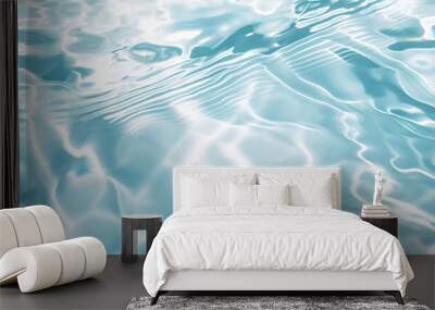 Blue water texture, blue mint water surface. abstract blue color water wave, pure natural swirl pattern texture, background Wall mural