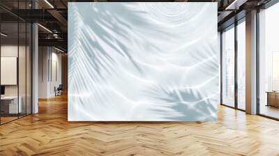 Transparent Shadow Overlay Effect. Palm Leaves, Water Ripples and Sunlight Reflections on transparent Background.  Ideal for Product Placement.  Wall mural