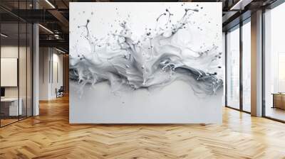  1 A white backdrop featuring water splashes.2 Black-and-white background with water cascades Wall mural