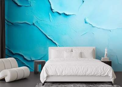  A detailed view of a blue wall with chips at its top and bottom Wall mural