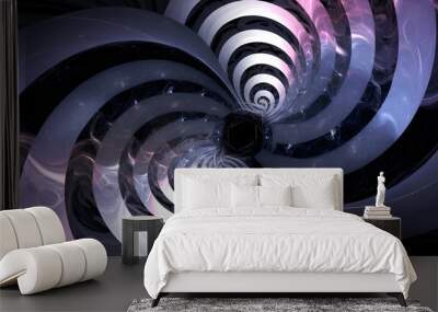 abstract blue spiral Wall mural