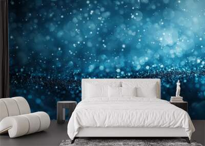 Blue and black background with tiny white specks atop Wall mural