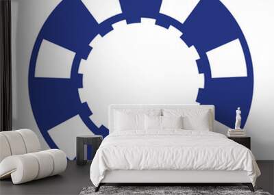 blue casino poker chip Wall mural