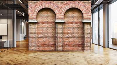 Old brick wall with a pattern of arches Wall mural