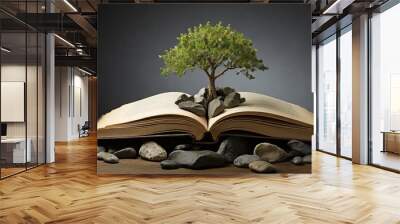 book with tree Wall mural