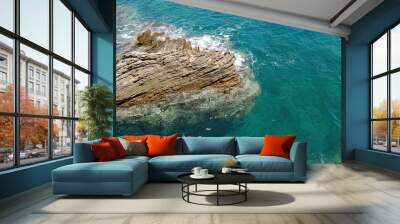 rock in the sea Wall mural