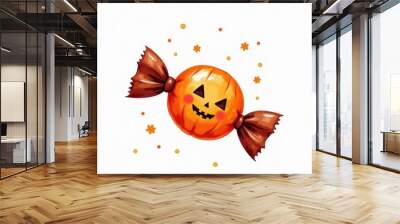 candy isolated halloween illustration in watercolor style. cute character Wall mural