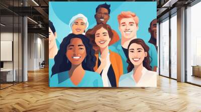 Diversity and inclusion poster. Diversity, equity and inclusion concept. Generative AI Wall mural