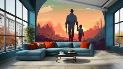 Father's day. Generative AI Wall mural