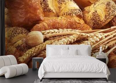 Fresh bread and pastry Wall mural