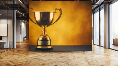 Golden trophy cup , winners golden cup. Created with Generative Ai technology. Wall mural