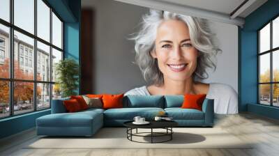 Handsome mid aged woman model closed up Wall mural