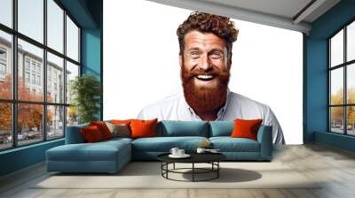 happines_man_on_the_white_background Wall mural