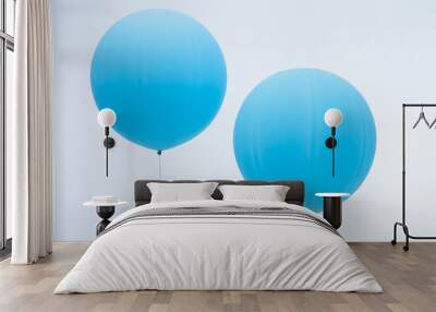 Two blue inflated balloons Wall mural