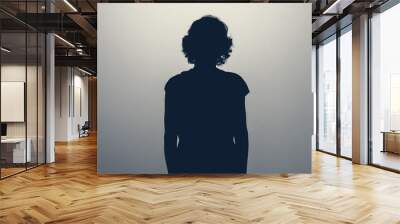 unknown female person silhouette in studio. concept of depression, stress or anonymous Wall mural