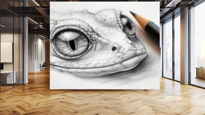 lizard head sketch Wall mural