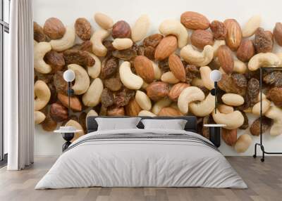 Mix of nuts and raisins Wall mural