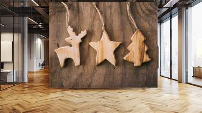 Christimas decor made from wood Wall mural