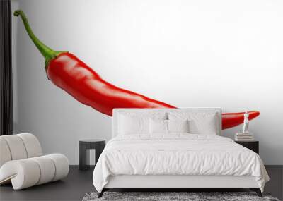 Red hot chili pepper isolated on transparent background, image with background removed, created with Generative Ai technology. Wall mural