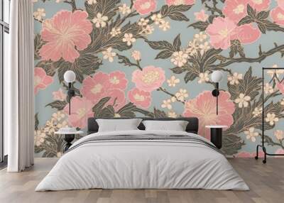 seamless floral background Wall mural