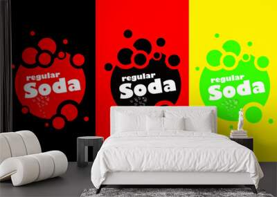 soda bottle label in red black and yellow Wall mural