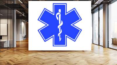 Symbol of Emergency, Paramedic. Star of Life emblem isolated on white background.
Vector Flat, EPS 10. Wall mural