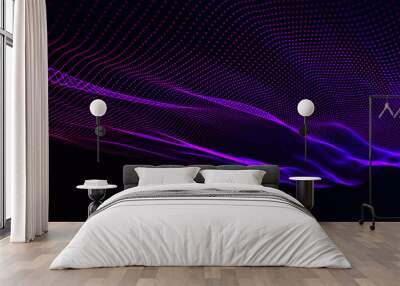 Technology background. Abstract digital combination dots. Network connection structure. 3D rendering. Wall mural