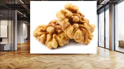 Walnuts isolated on white background. With clipping path. Wall mural