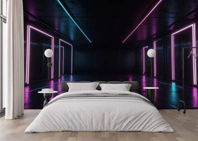 purple light tunnel Wall mural