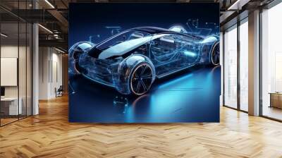 futuristic sport fast car concept with high performance Wall mural