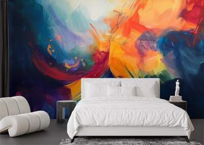 A mesmerizing vibrant abstract painting Wall mural