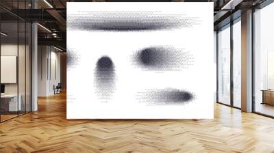 Gradient dot shadow effect with grainy texture. Halftone circles and noise. Flat vector illustration isolated on white background. Wall mural