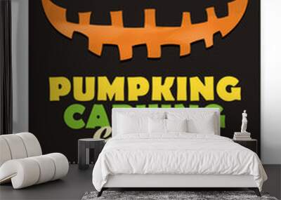 Halloween Pumpkin Carving Contest Flyer Design Wall mural