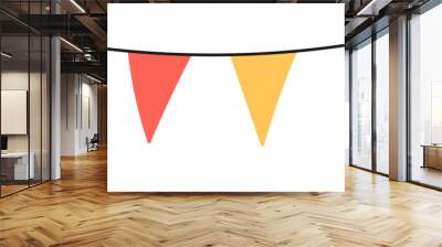 Holiday bunting garland. Line anniversary party flag. Celebration party hand drawn elements.Flat vector isolated illustration Wall mural