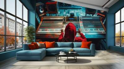 The music producer in studio Wall mural