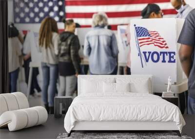 The Voting Booth Lined Up Wall mural