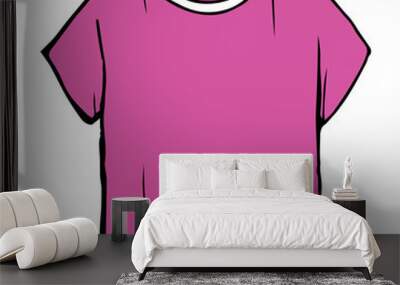 children's outline drawing clothes. pink sketch T-shirts. t-shirt vector illustration. Wall mural