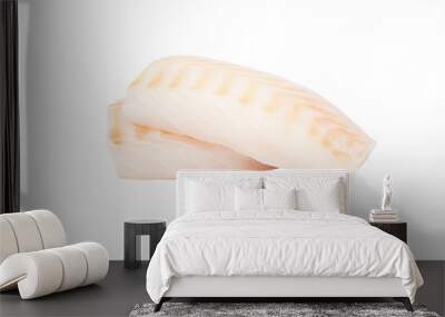 Two raw cod fish pieces isolated on white background. Boneless white fish meat. Wall mural